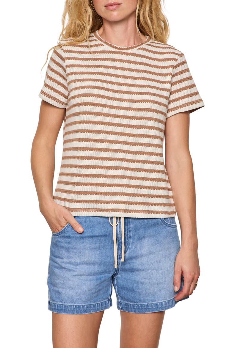 Perfect Texture Stripe Tee, Main, color, VALLE STRIPE BEIGE