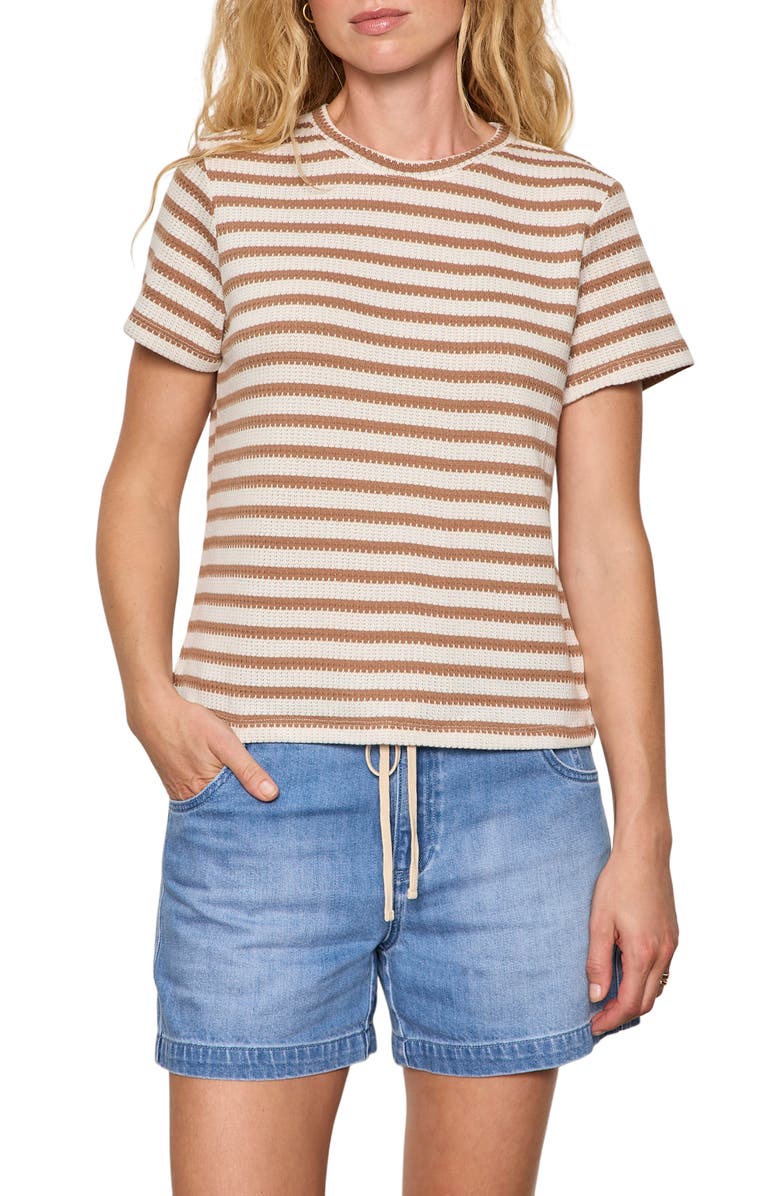 Sanctuary Perfect Texture Stripe Tee, Main, color, Valle Stripe Beige