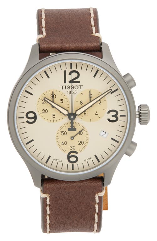 Tissot Chrono Xl Leather Strap Chronograph Watch, 45mm