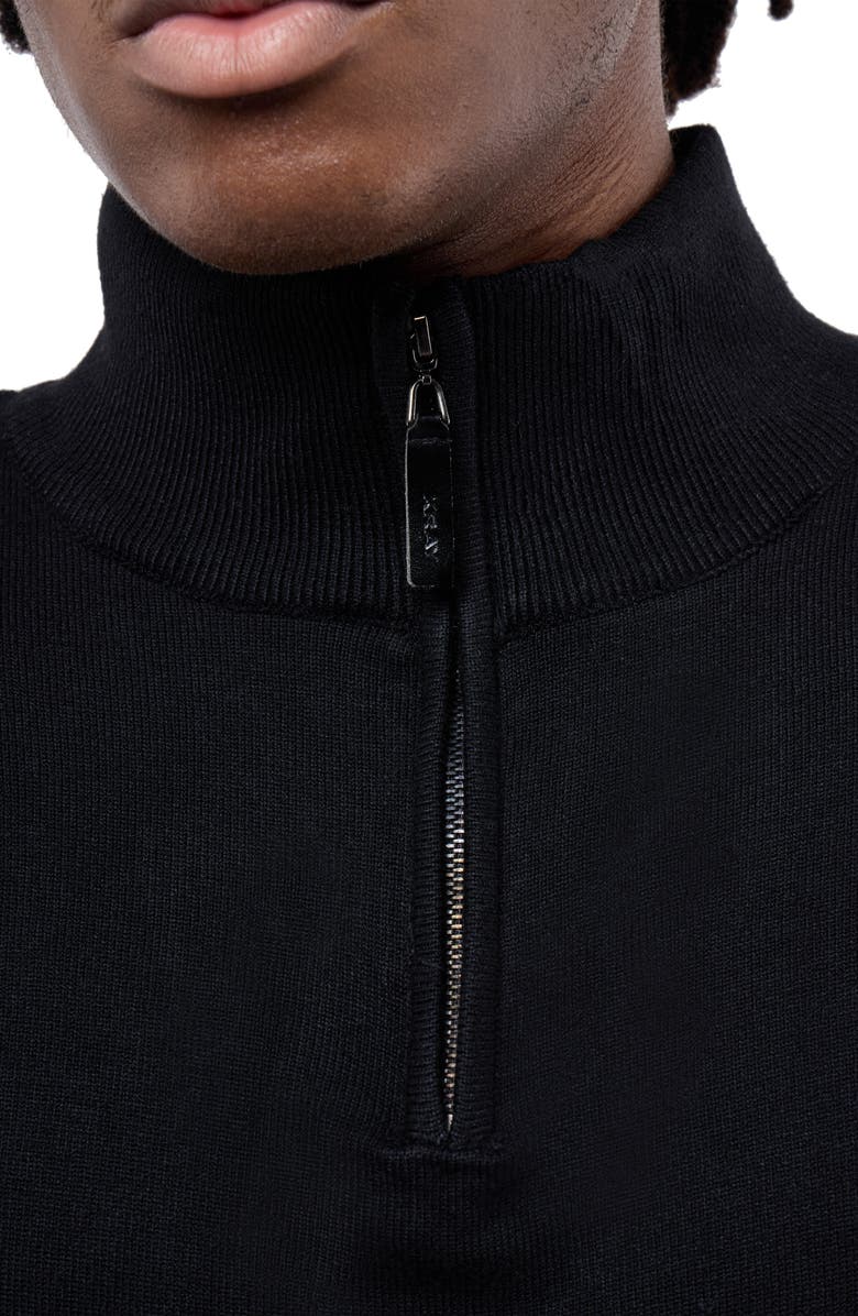 XRAY Quarter Zip Mock Neck Sweater, Alternate, color, Black