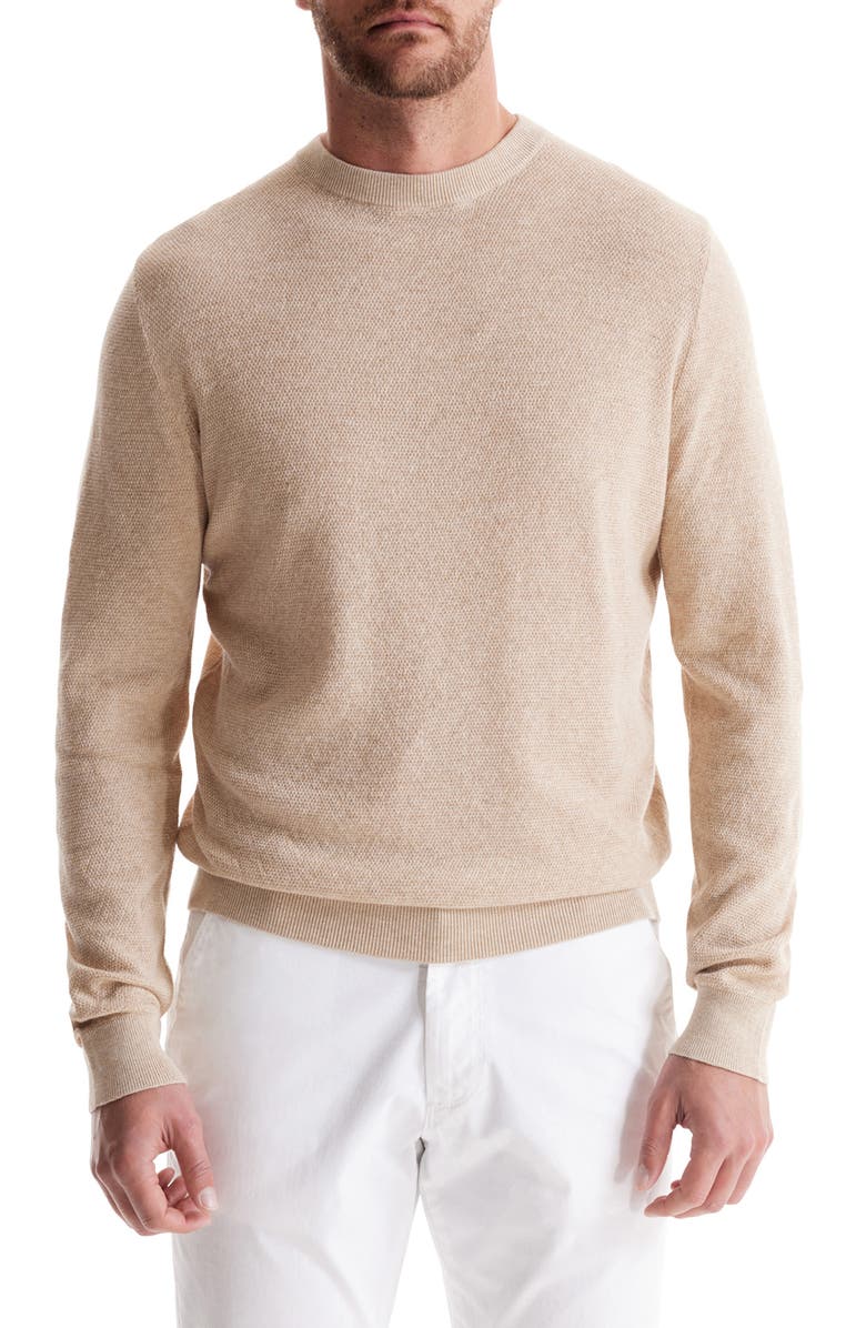 SOFT CLOTH Bird's Eye Jersey Crewneck Sweater, Main, color, 