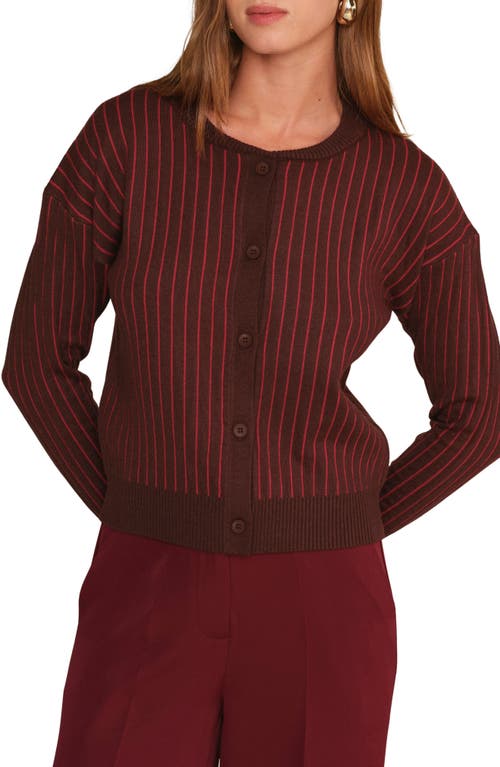 Deluc Moe Stripe Cardigan In Burgundy