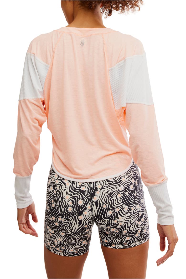 Spotlight Colorblock Long Sleeve Top, Alternate, color, PASTEL PEACH COMBO