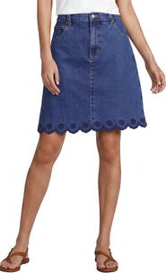 Lands' End Soft Denim Classic 5 Pocket Above the Knee Skirt
