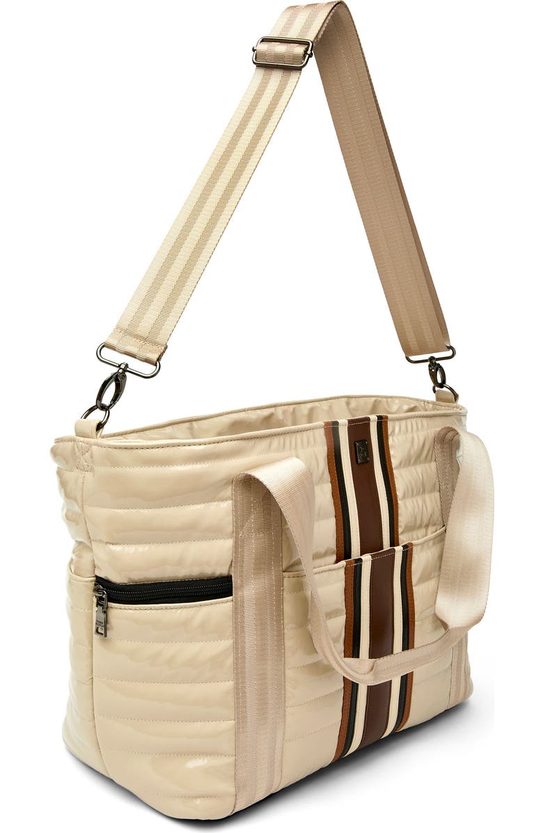 THINK ROYLN Jetset Wingman Tote, Alternate, color, Blonde Patent/ Colorblock