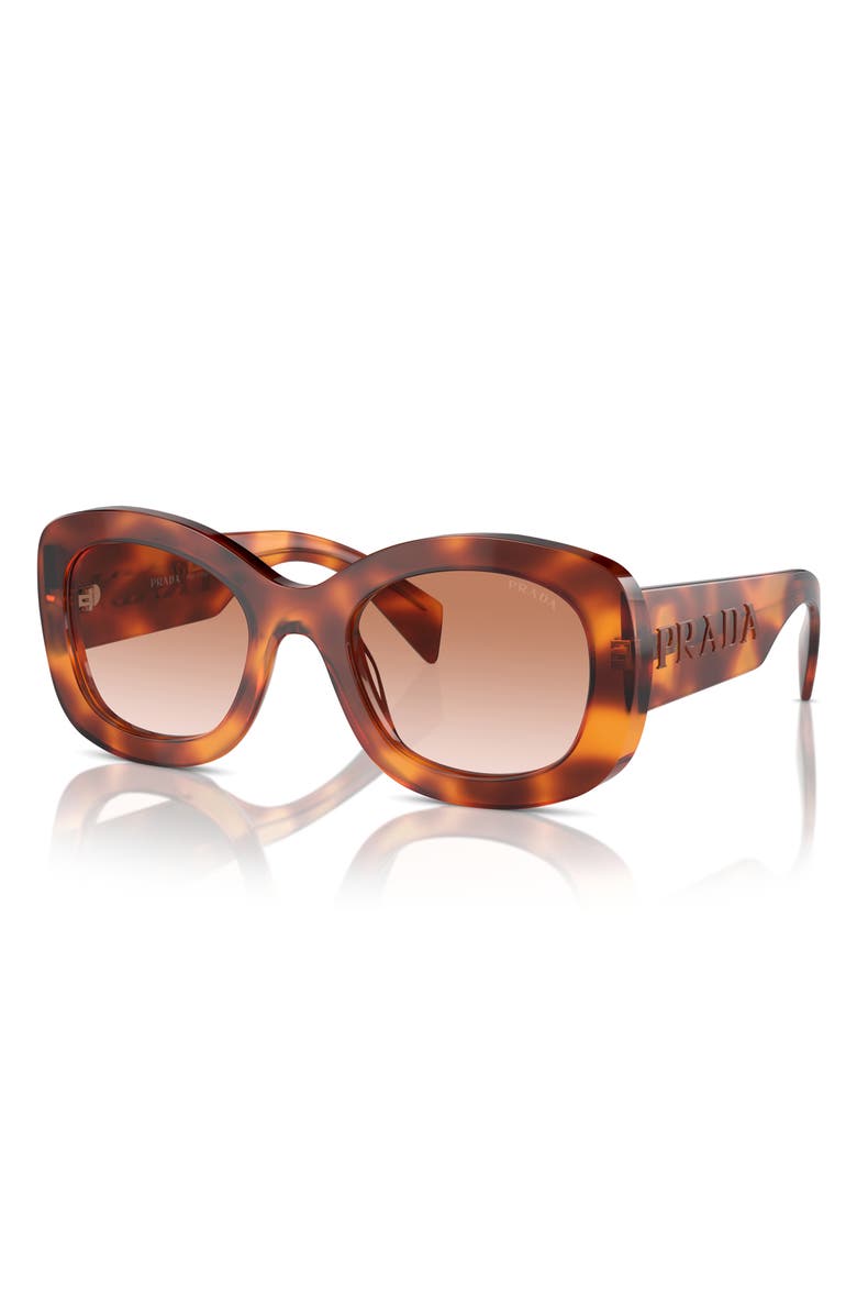 Prada 55mm Gradient Oval Sunglasses, Alternate, color, Brown Grad