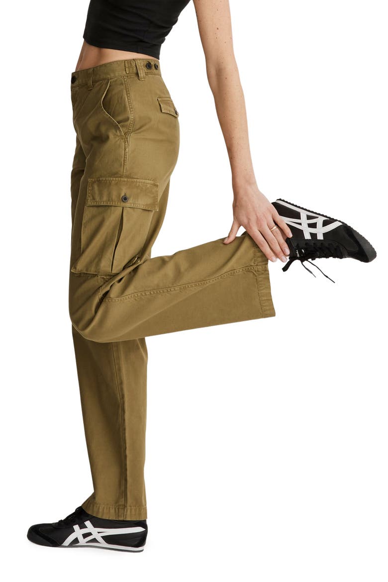 Garment Dyed Low-Slung Straight Leg Cargo Pants, Alternate, color, CLASSIC OLIVE