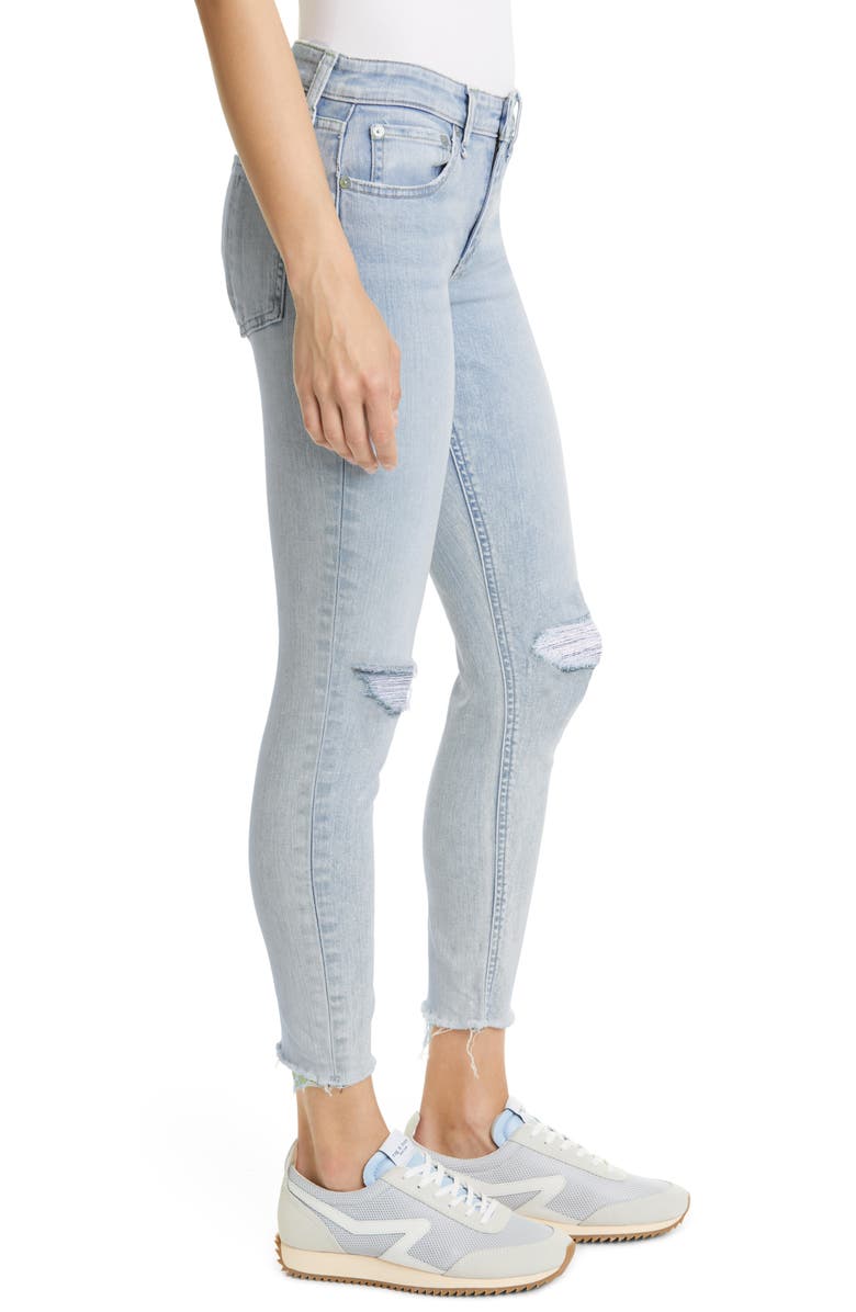 rag & bone Cate Ripped Frayed Ankle Skinny Jeans, Alternate, color, Montauk