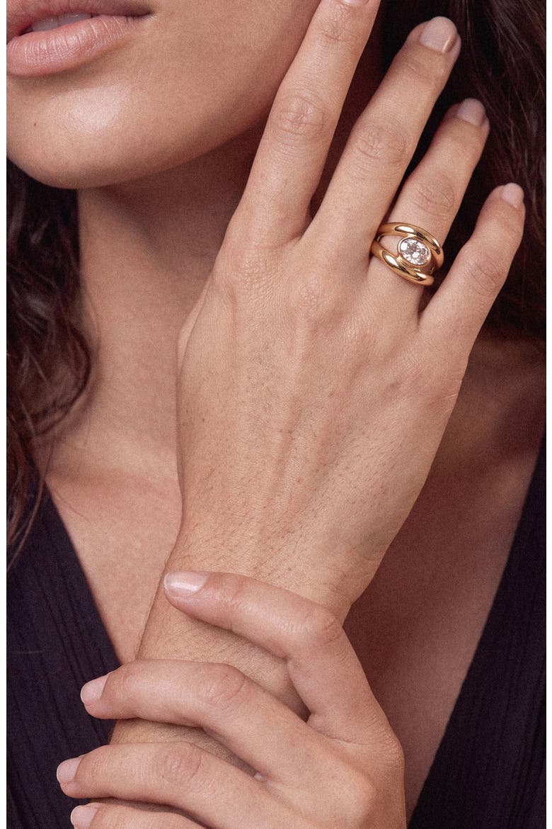 Smooth Dome Crystal Ring, Alternate, color, GOLD