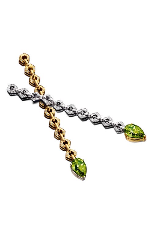 DRIES CRIEL Bond Signature Tourmaline & Diamond Mini Linear Drop Earrings<br /> in Green 