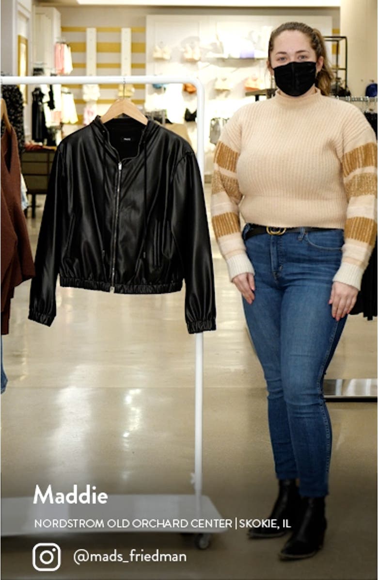 Faux Leather Bomber Jacket, sales video thumbnail