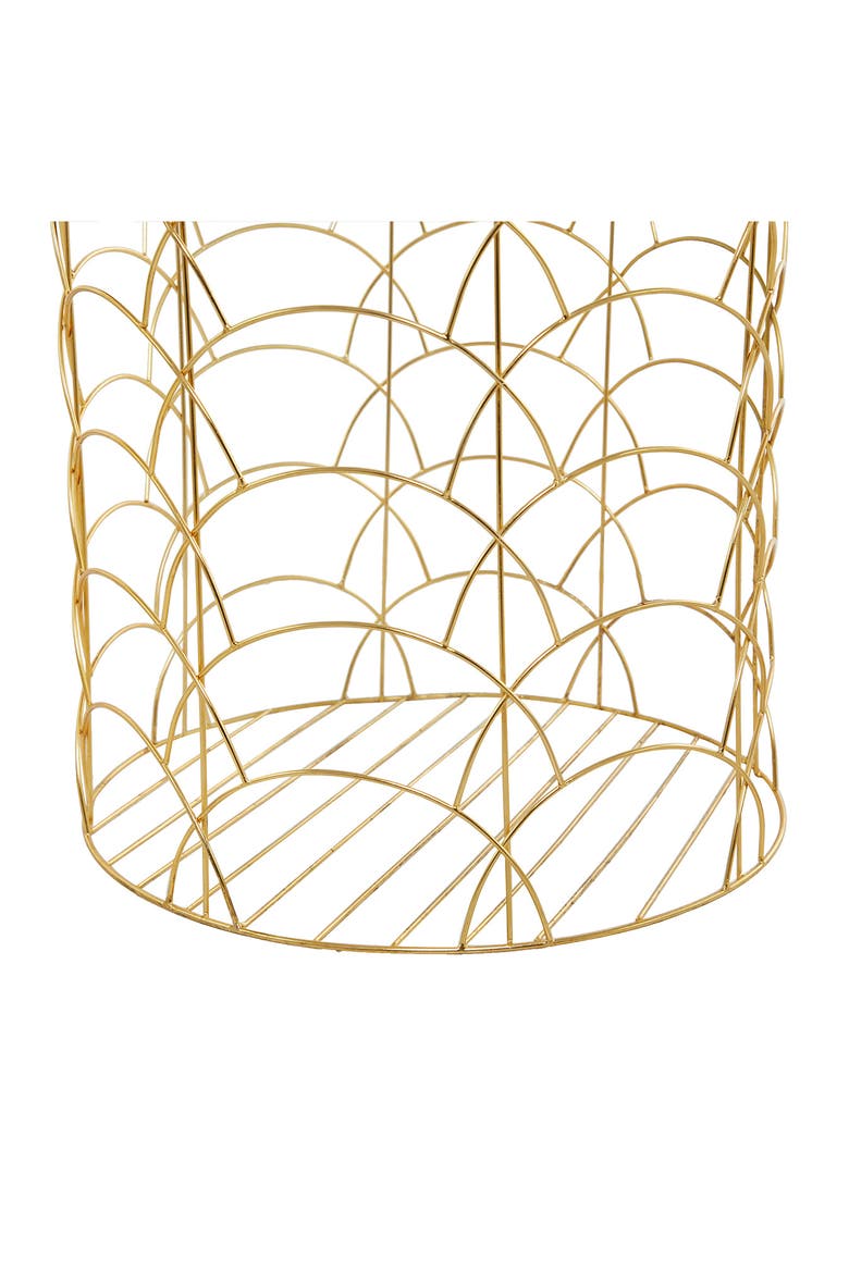 Goldtone Metal Glam Storage Basket - Set of 3, Alternate, color, GOLD