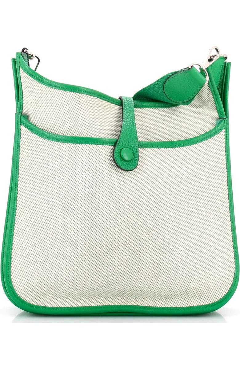 Pre-Owned Hermes Evelyne Bag Gen III Toile and Leather PM, Alternate, color, Green