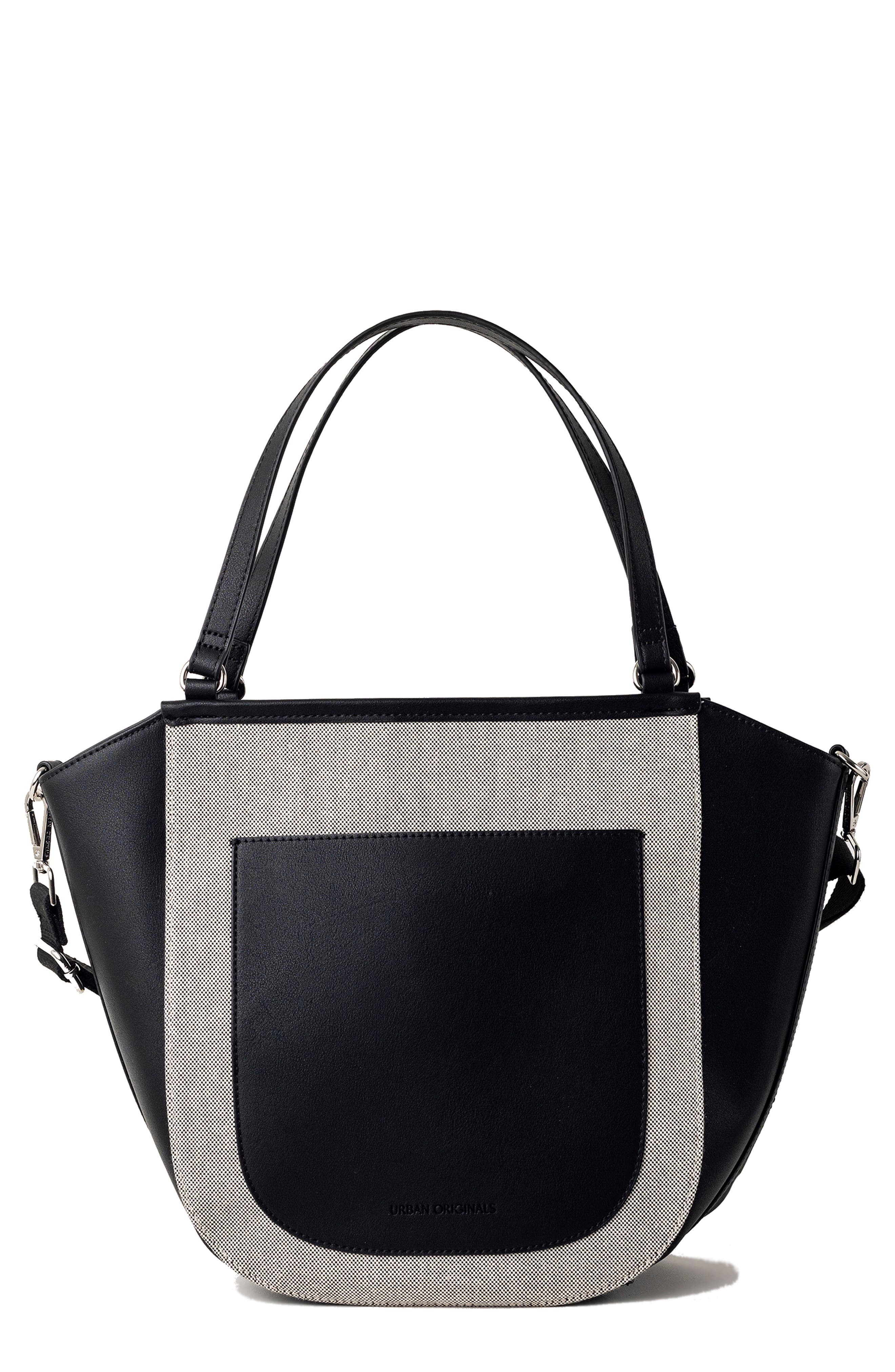 Urban Originals Harland Two Tone Tote Bag, Main, color, Black