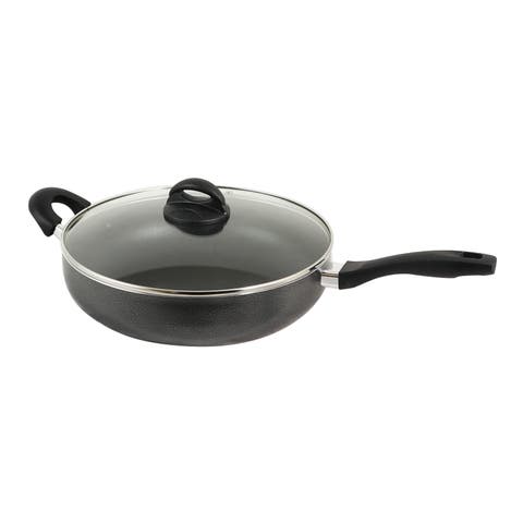 Clairborne 12 Inch Aluminum Saute Pan with Lid  Grey