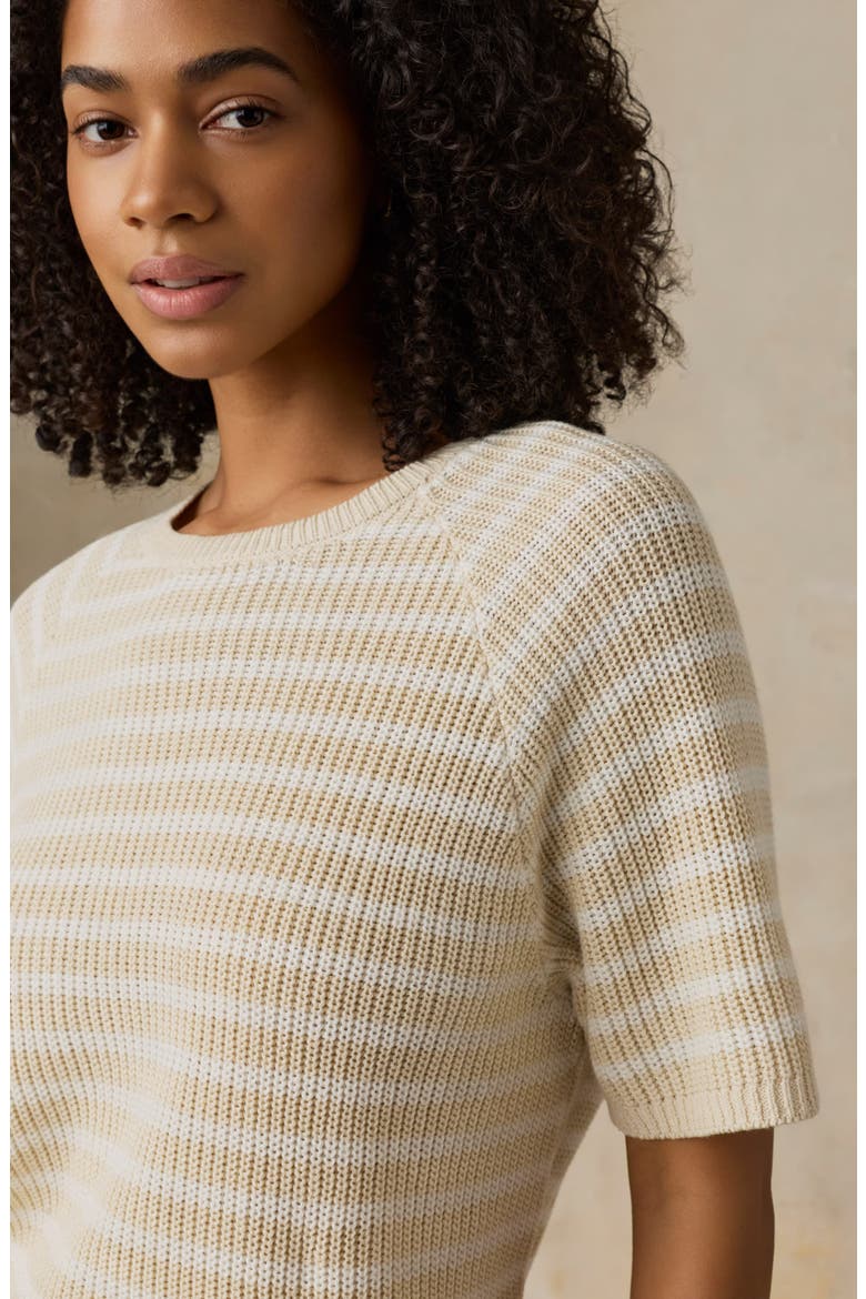 Miramar Stripe Linen & Organic Cotton Blend Sweater, Alternate, color, SAND LINES