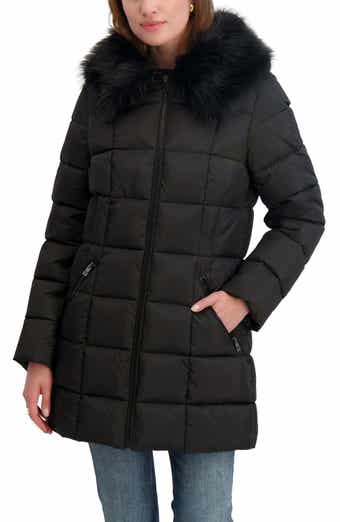 Tahari Brie Faux Fur Puffer Coat
