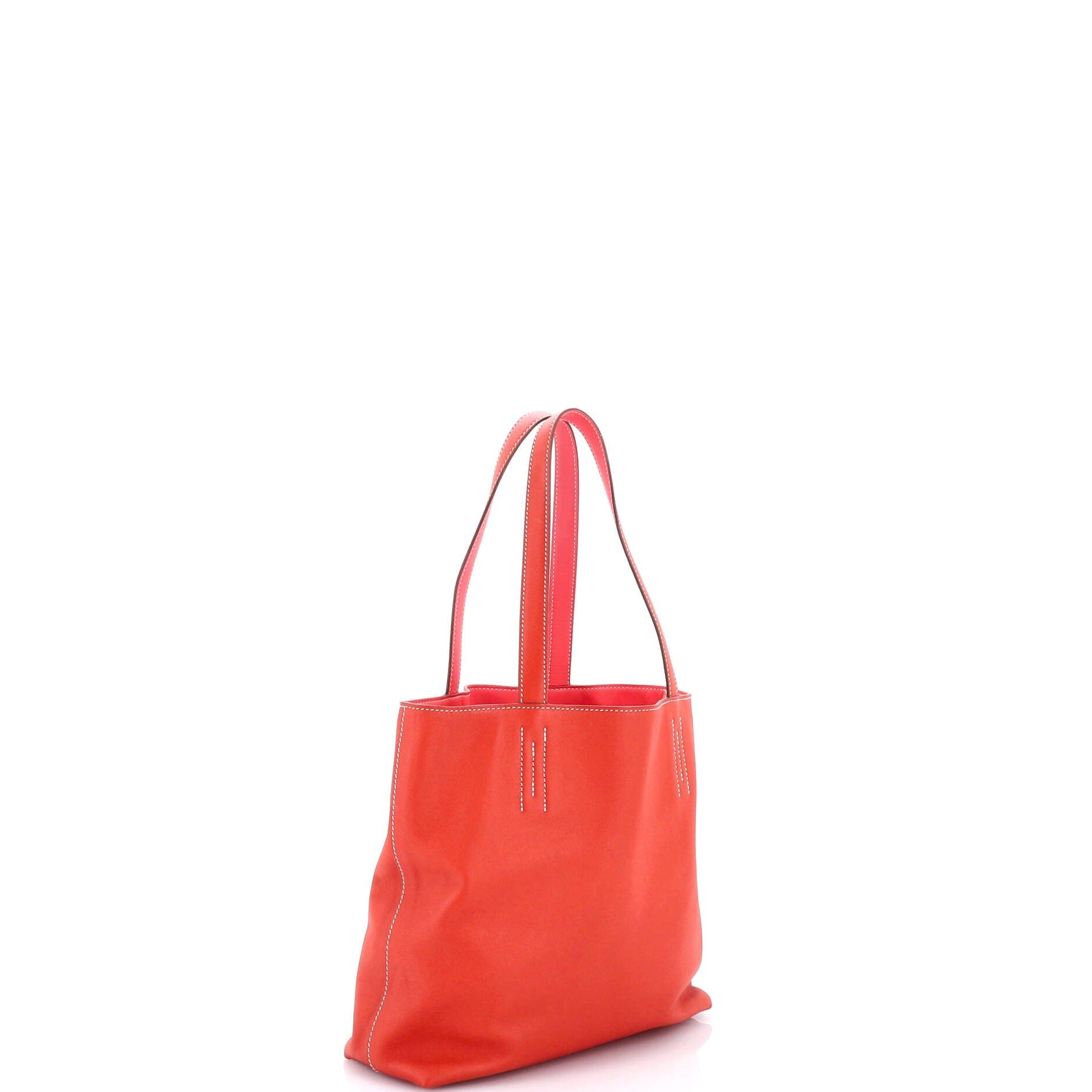 Pre-Owned Hermes Double Sens Tote Veau Sikkim 28, Alternate, color, Sanguine/Rose Lipstick