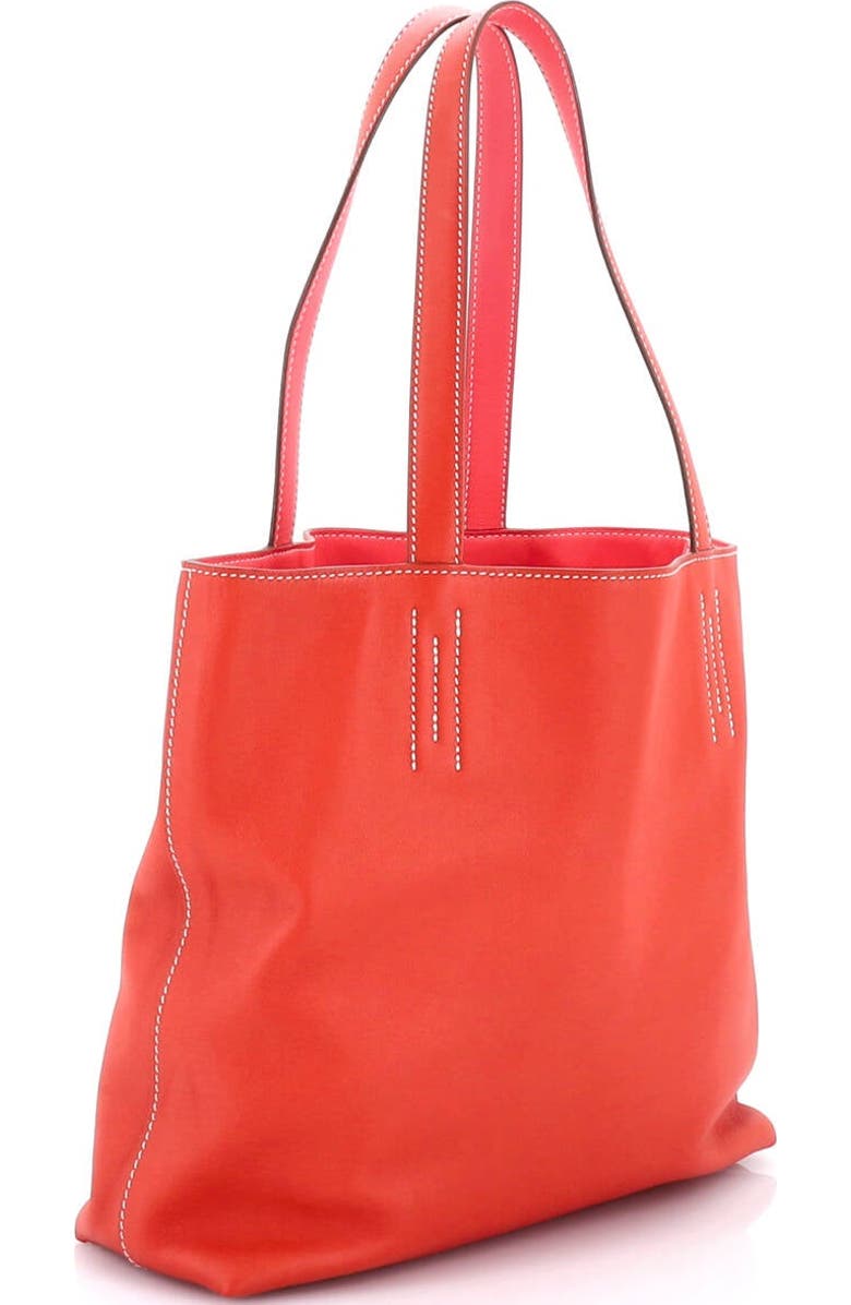 Pre-Owned Hermes Double Sens Tote Veau Sikkim 28, Alternate, color, Sanguine/Rose Lipstick
