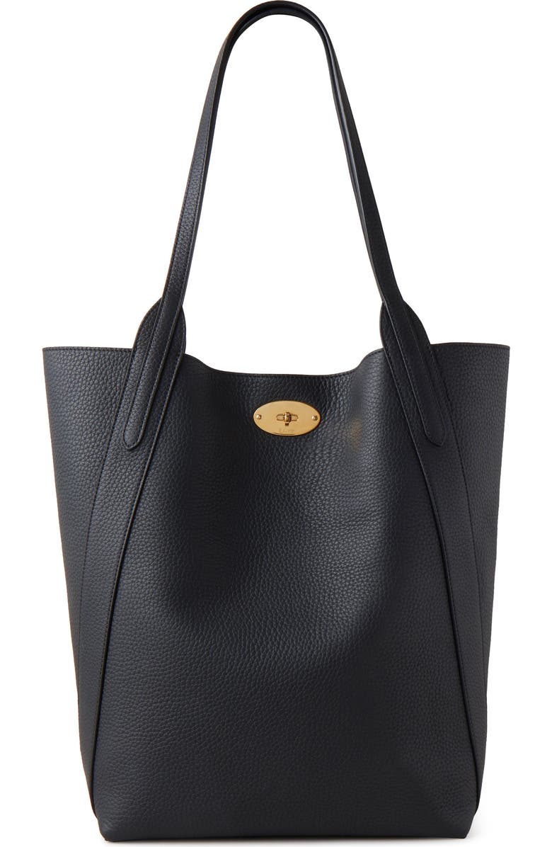 Mulberry North/South Bayswater Leather Tote, Main, color, Black