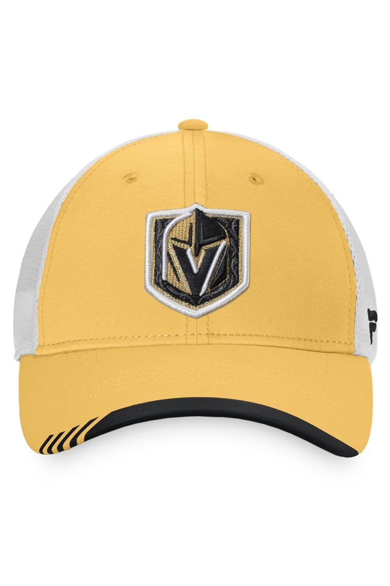 Men's Fanatics Branded Gold/White Vegas Golden Knights Authentic Pro Locker Room Logo Trucker Snapback Hat, Alternate, color, Gold