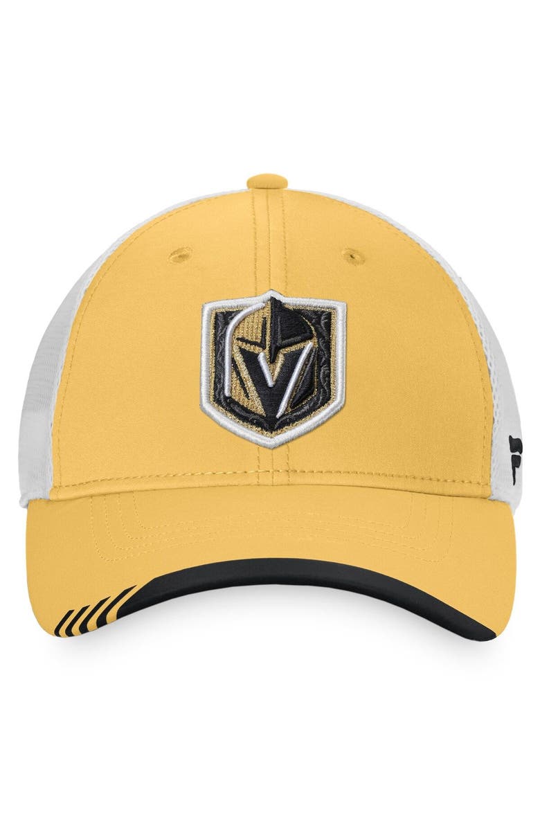 FANATICS Men's Fanatics Branded Gold/White Vegas Golden Knights Authentic Pro Locker Room Logo Trucker Snapback Hat, Alternate, color, 