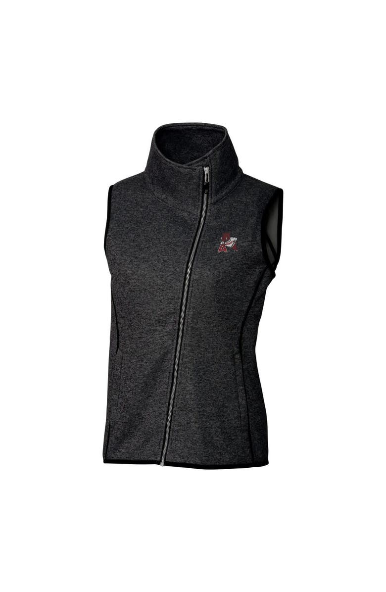 Cutter & Buck Women's Cutter & Buck Heather Charcoal Arkansas Razorbacks Mainsail Sweater-Knit Full-Zip Vest, Alternate, color,