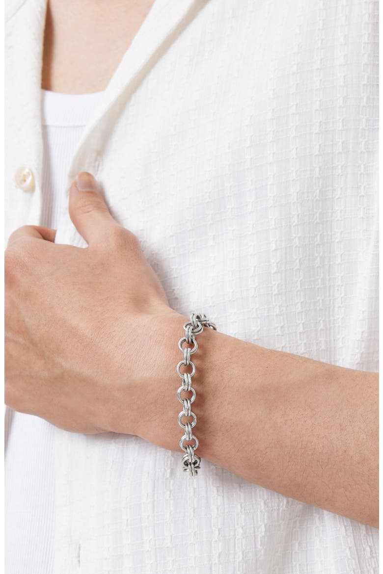 Men's Rolo Chain Bracelet, Alternate, color, WARM SILVER