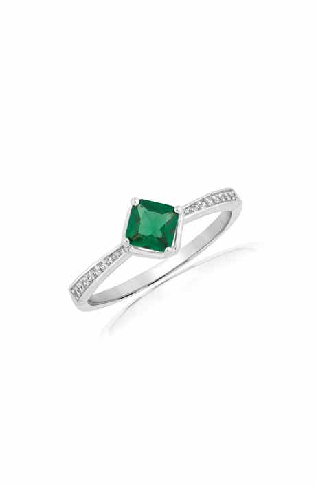 Simulated Sapphire & Cubic Zirconia Ring
