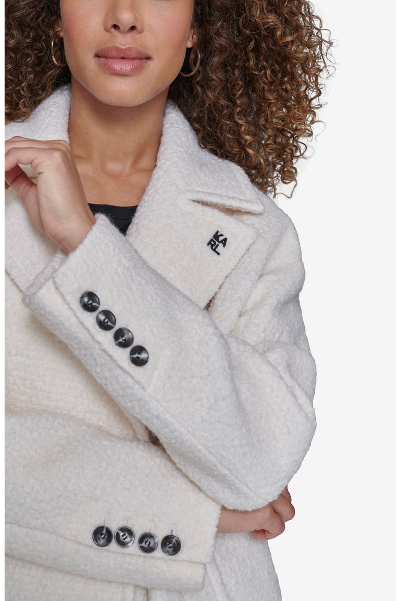 Textured Double Breasted Coat, Alternate, color, WHITE