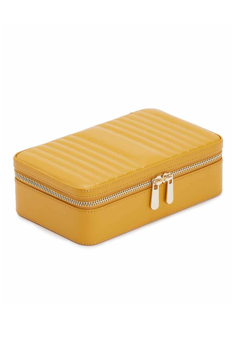 Maria Zip Rectangle Jewelry Case, Main, color, MUSTARD