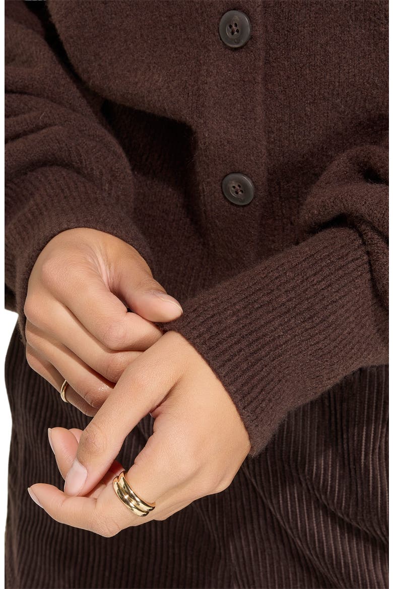 Essential Cardigan, Alternate, color, AURORA COFFEE