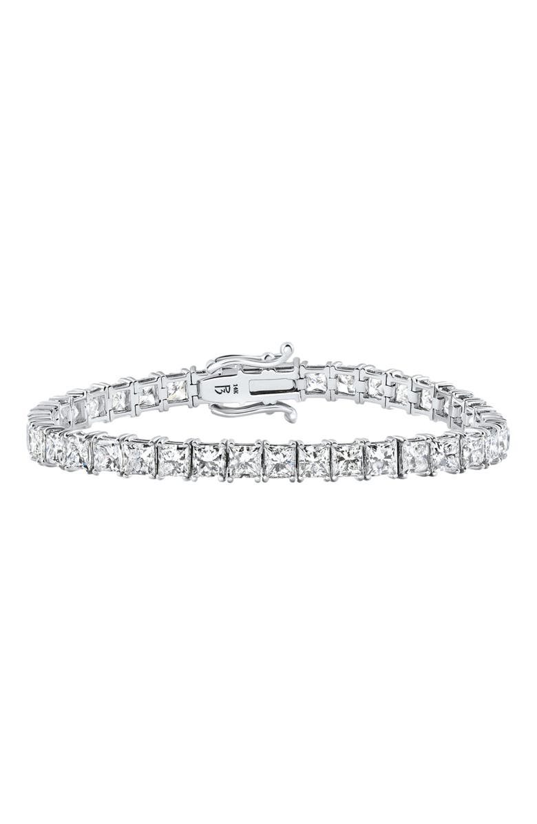 Bliss Diamond 16.30Ct Princess Cut Diamond 7" Tennis Bracelet 14k Gold Lab Grown, Alternate, color, 