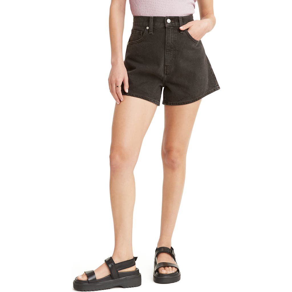 Levi's® High Waist Denim Mom Shorts In Gray
