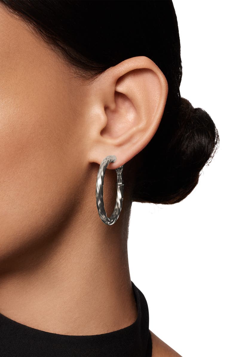 David Yurman Cable Edge<sup>™</sup> Hoop Earrings in Sterling Silver, 38mm, Alternate, color, 