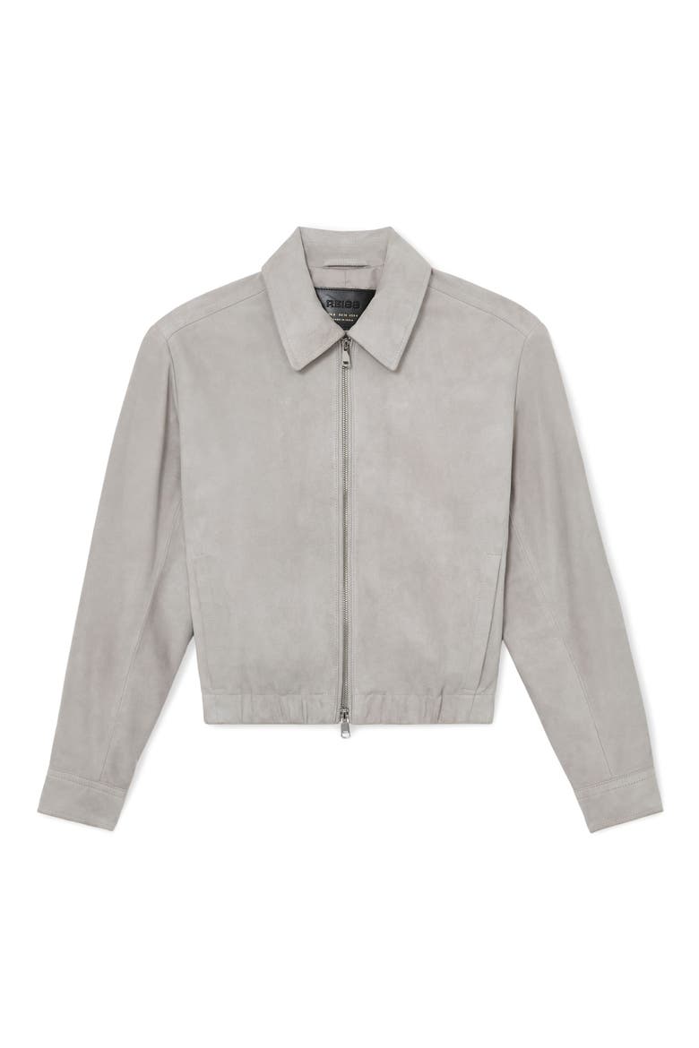 Lottie Leather Jacket, Alternate, color, LIGHT GREY
