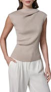 Donna Karan New York Aymmetric Cap Sleeve Rib Sweater