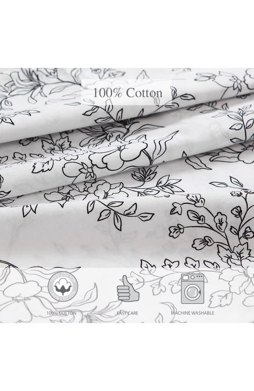 Stone Cottage Hawley Floral Print 200 Thread Count Cotton Percale Sheet Set In White
