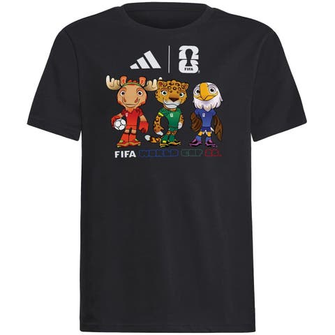 Youth adidas Black FIFA World Cup Gear 2026 FIFA World Cup Mascot T-Shirt