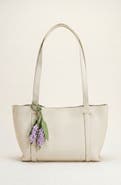 Modenaire Pebbled Leather Tote Bag with Removable Pouch and Charm
