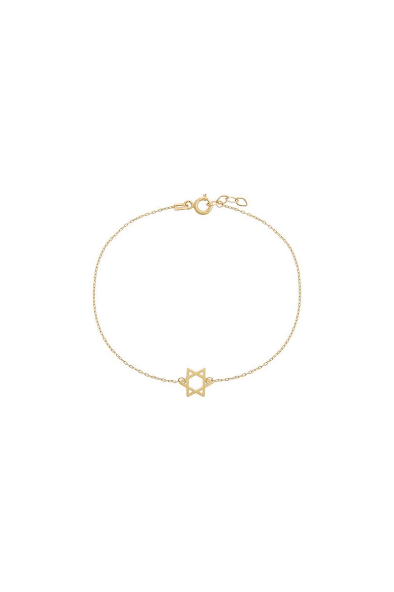 Mini Solid Star Of David Bracelet 14K, Main, color, 14K Gold