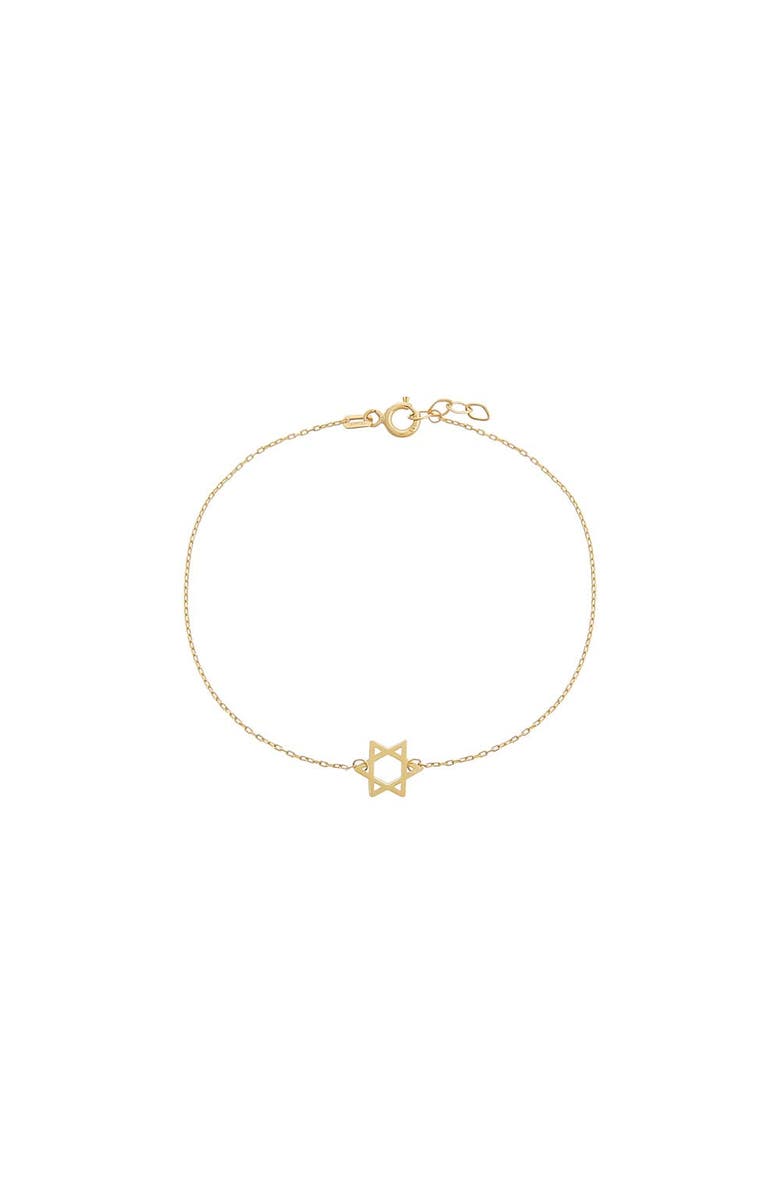 BY ADINA EDEN Mini Solid Star Of David Bracelet 14K, Main, color, 14K Gold