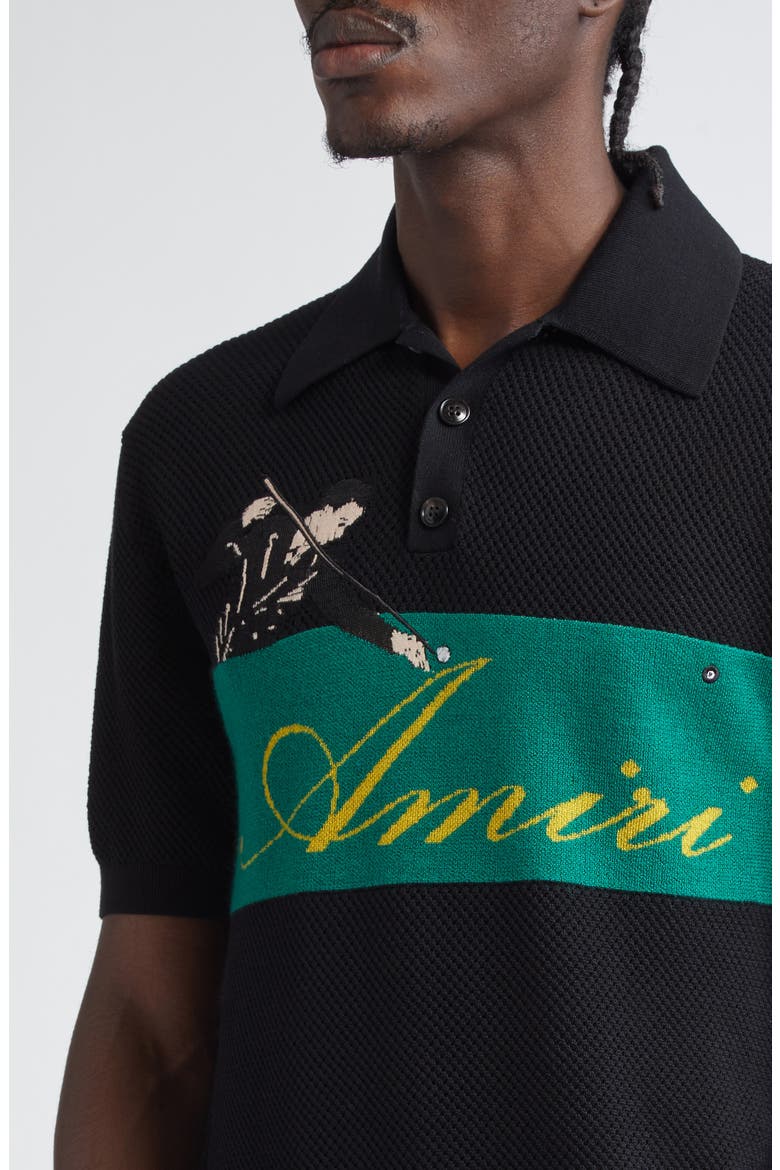 Billiards Merino Wool Polo, Alternate, color, BLACK