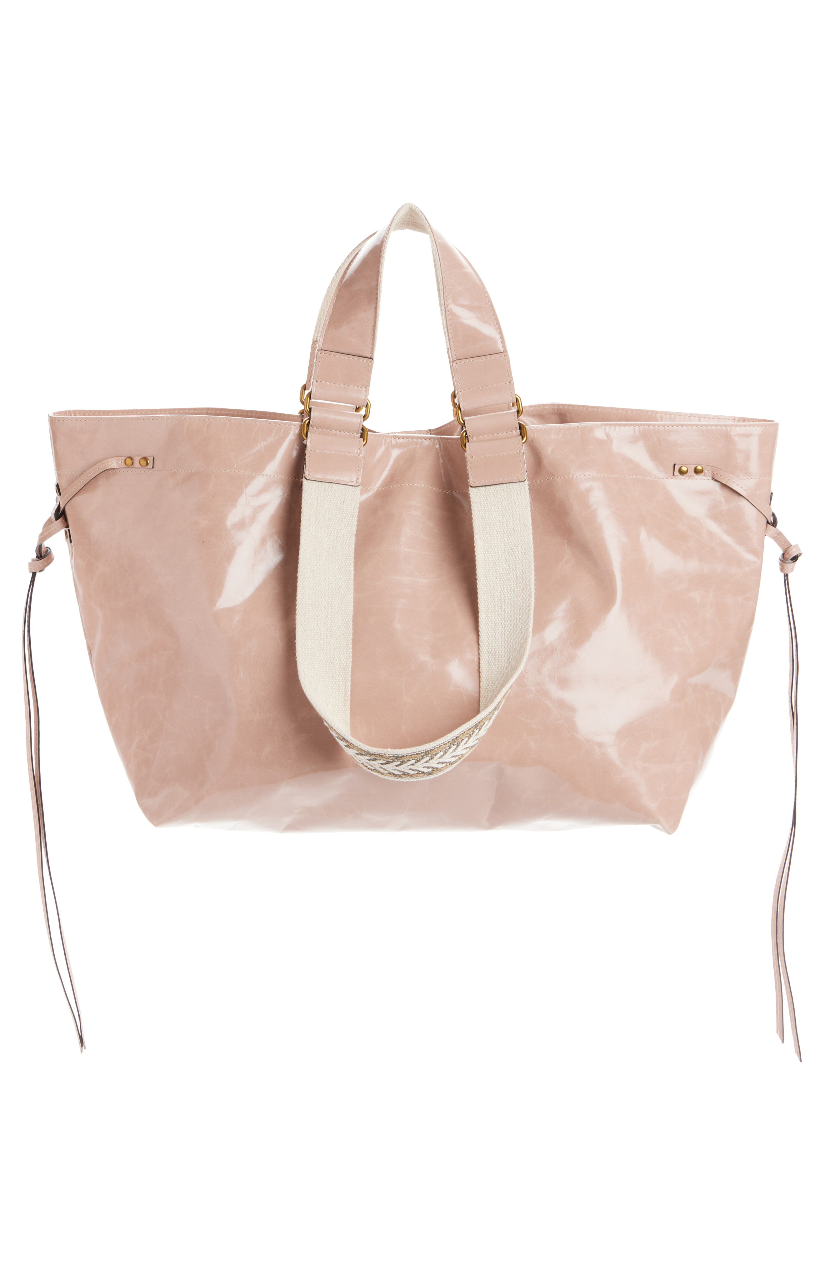 Isabel Marant Wardy Leather Shopper Tote, Alternate, color, Nude