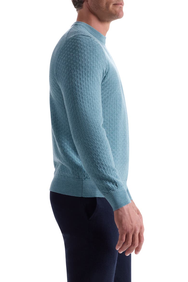 Basketweave Stitch Merino Wool Sweater, Alternate, color, ALOE