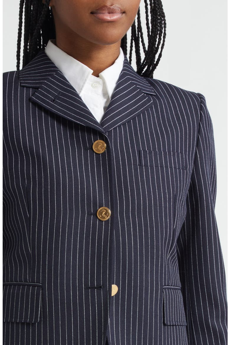 Pinstripe High Twist Wool Sport Coat, Alternate, color, NAVY