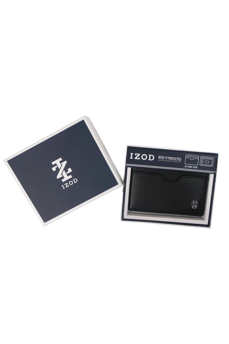 Genuine Leather ID Wallet with Epoxy Logo, Alternate, color, Black
