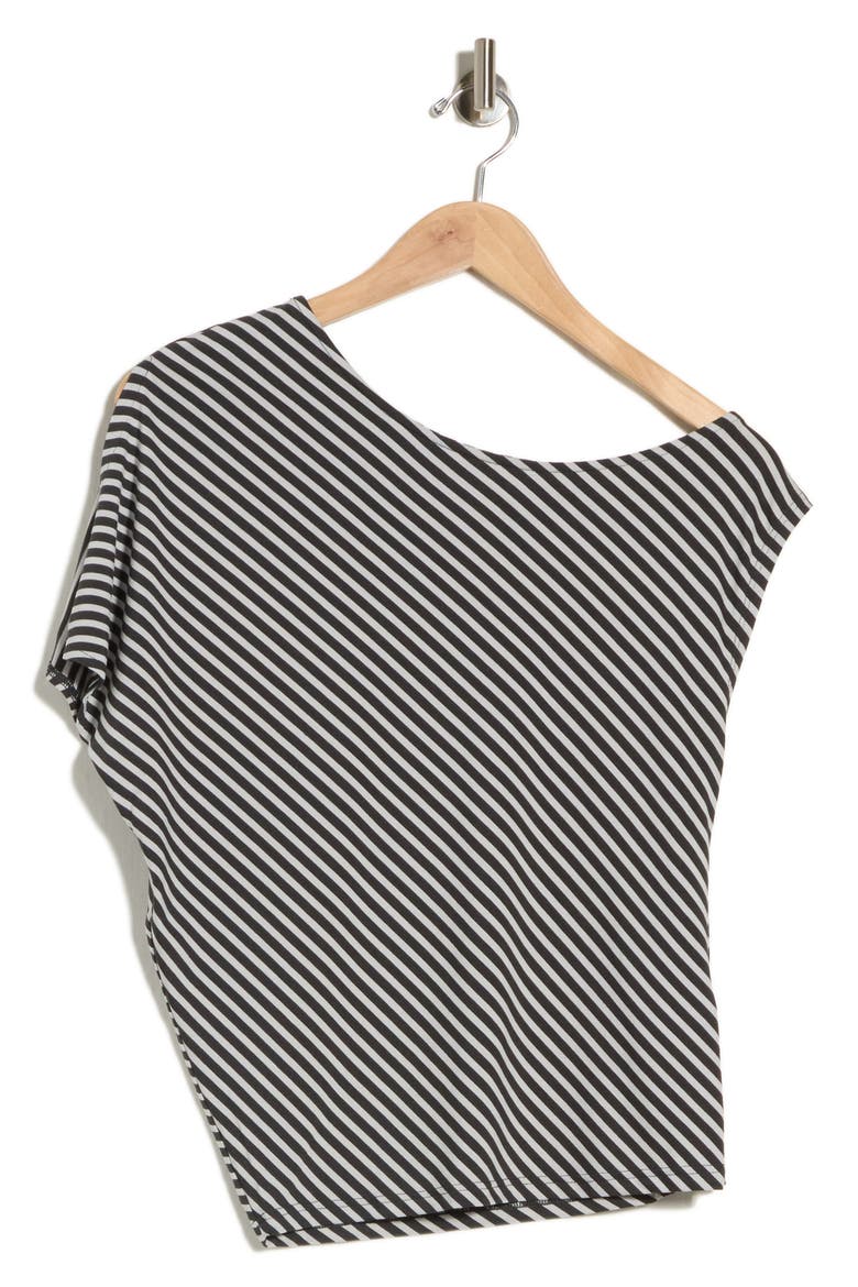 Livia One-Shoulder Top, Main, color, GREY STRIPE