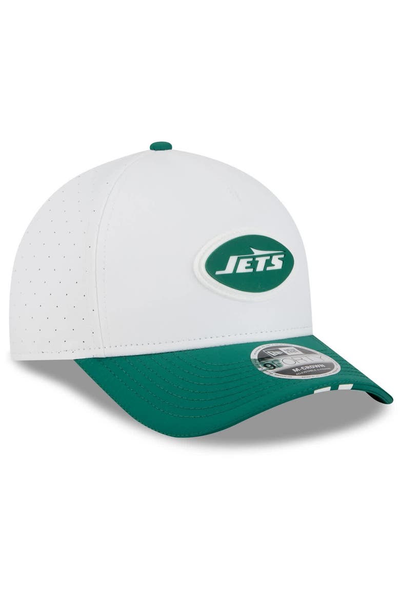 Men's New Era  White/Green New York Jets 2025 NFL Training Camp A-Frame 9FORTY Adjustable Hat, Alternate, color, White