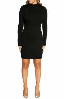 Naked Wardrobe Long Sleeve Rib Sweater Dress